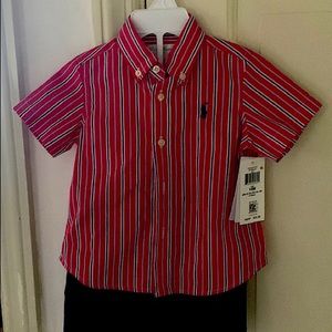 Ralph Lauren Boys 12M shorts (navy blue) and short sleeve shirt set